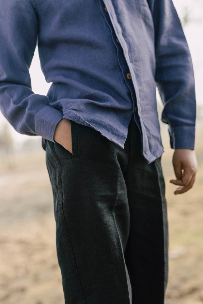 Horizontal Dart Shirt - Chi Linen