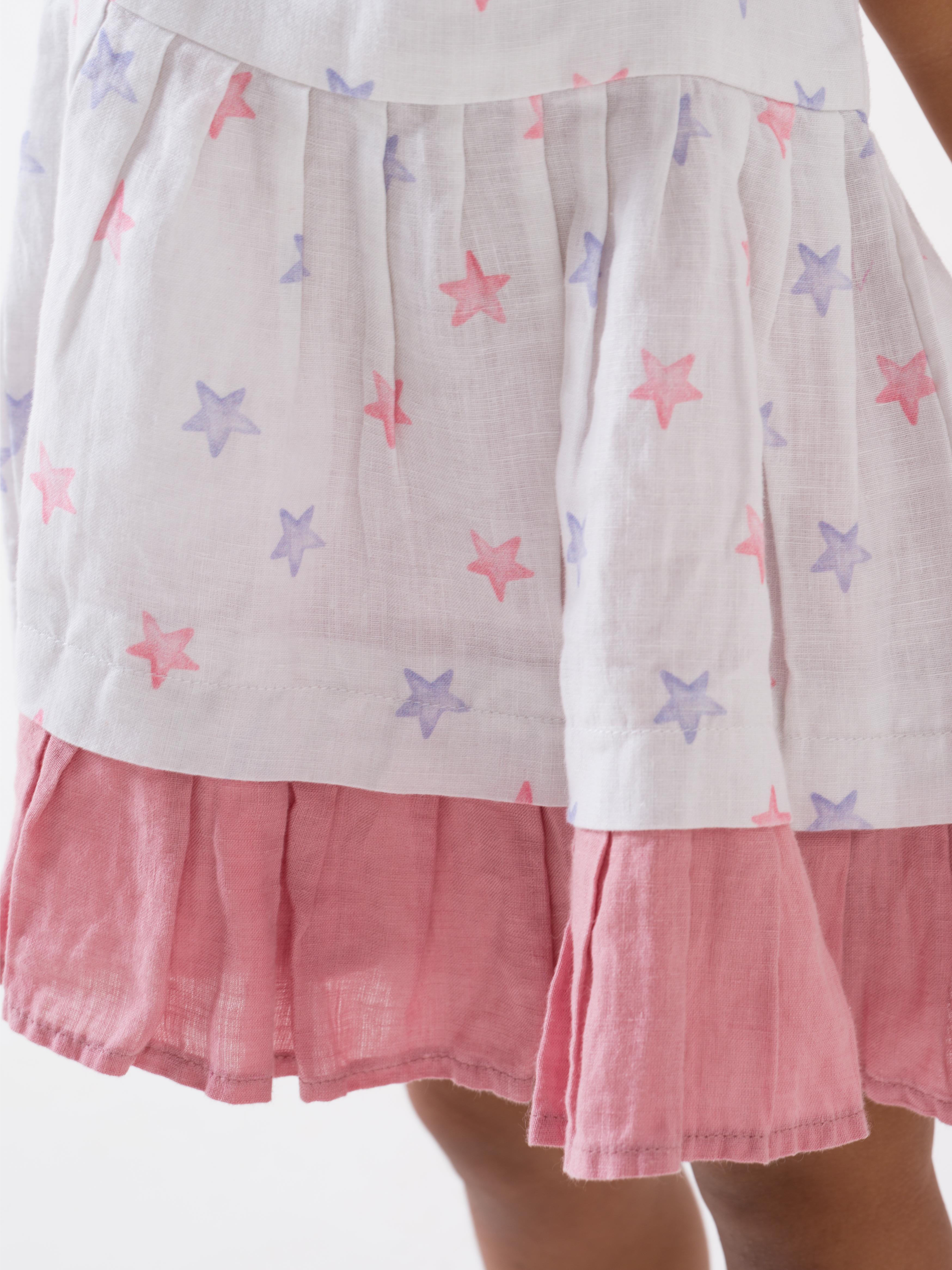 Printed Tie-Up Ribbon Dress