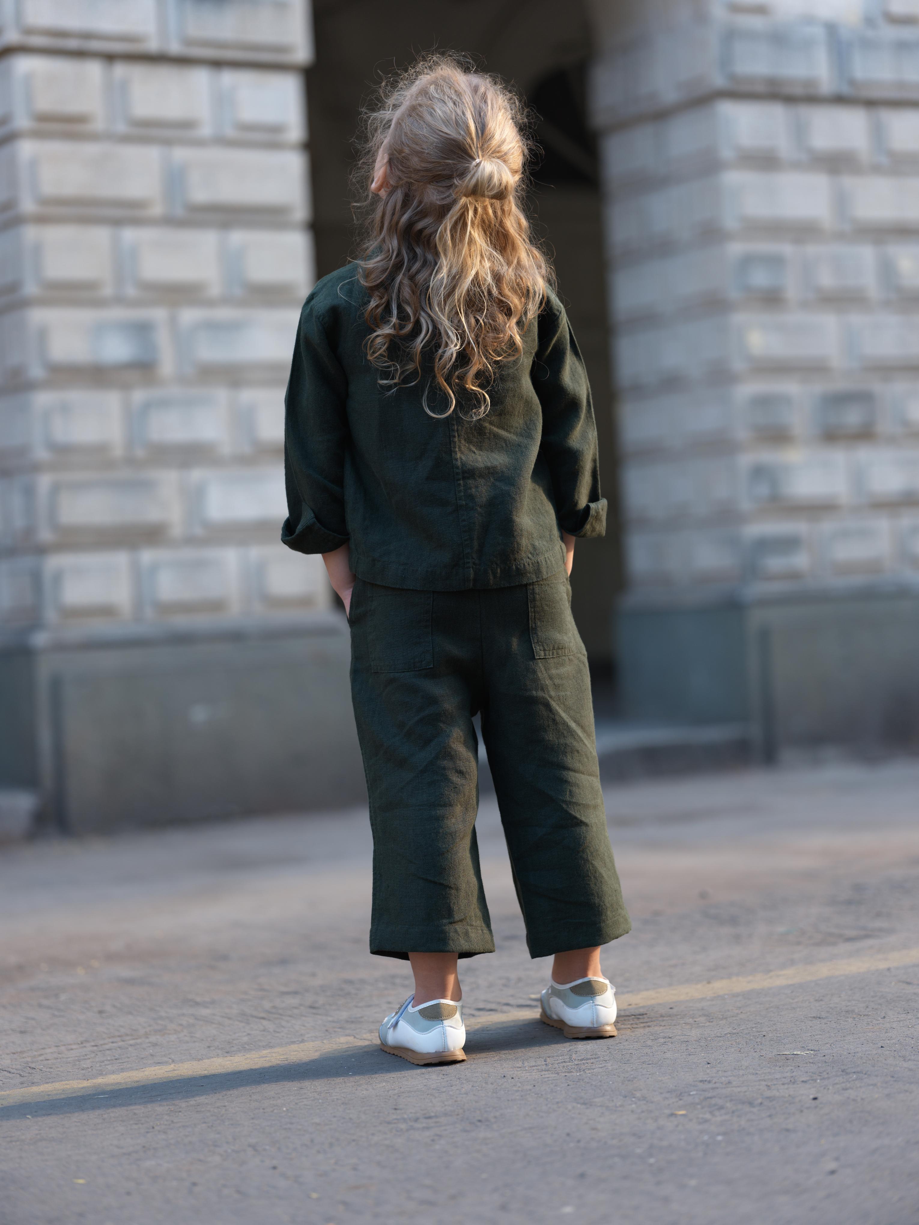 Boys Shacket Co-Ord Set Crocodile Green