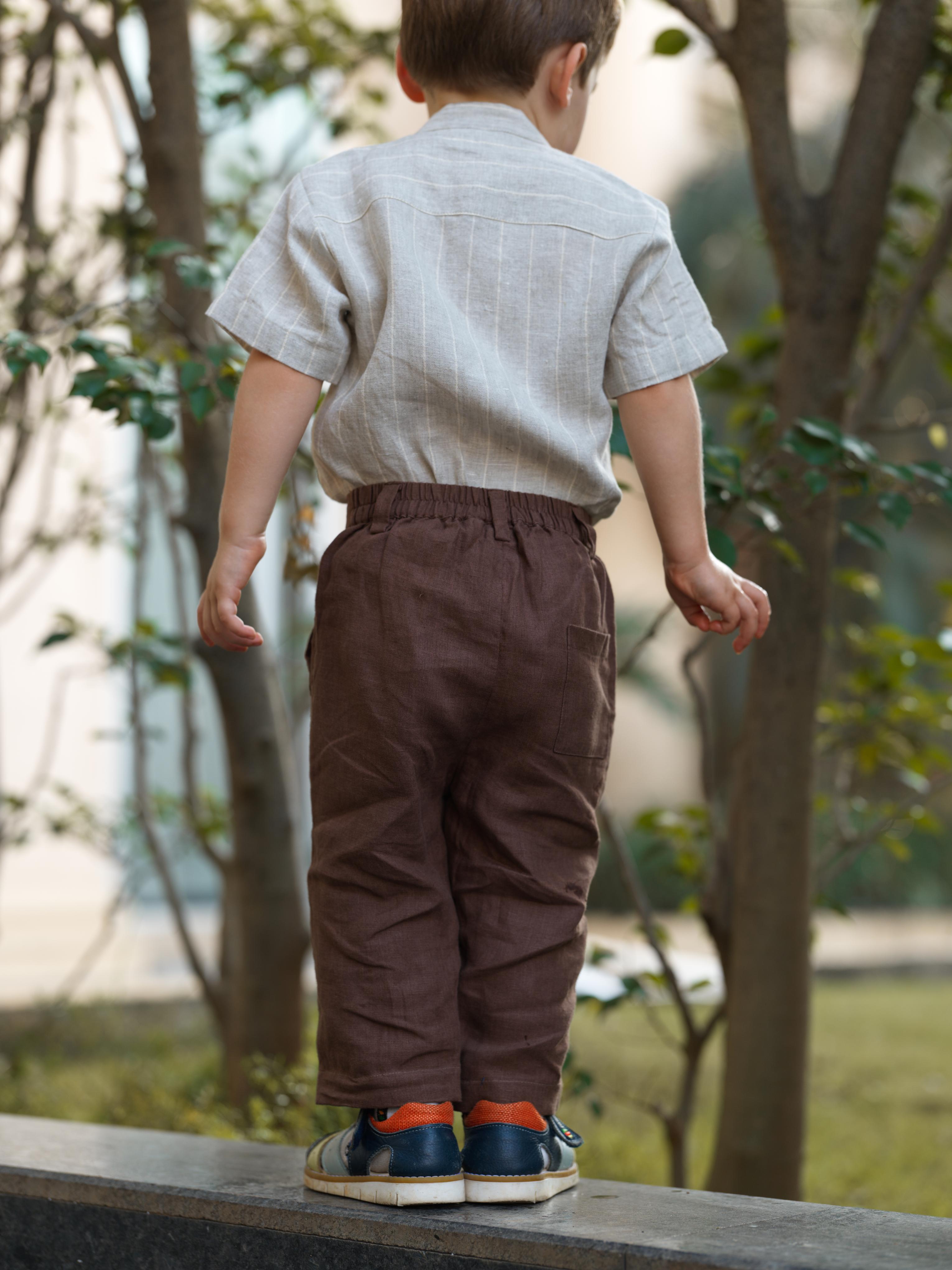 Boys Mandarin Collar Shirt Cloud Grey