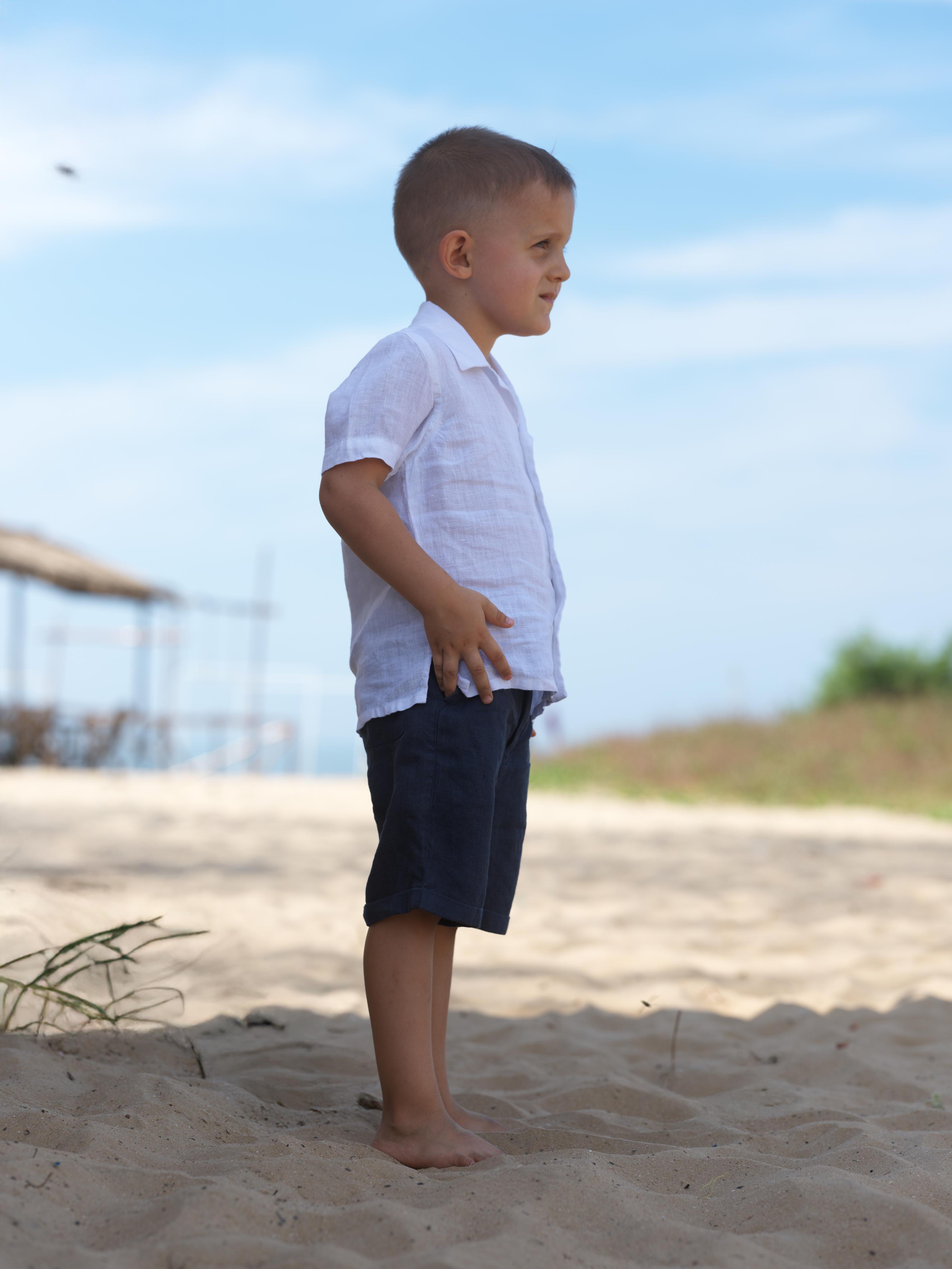 Boys Cuban Collar Shirt White