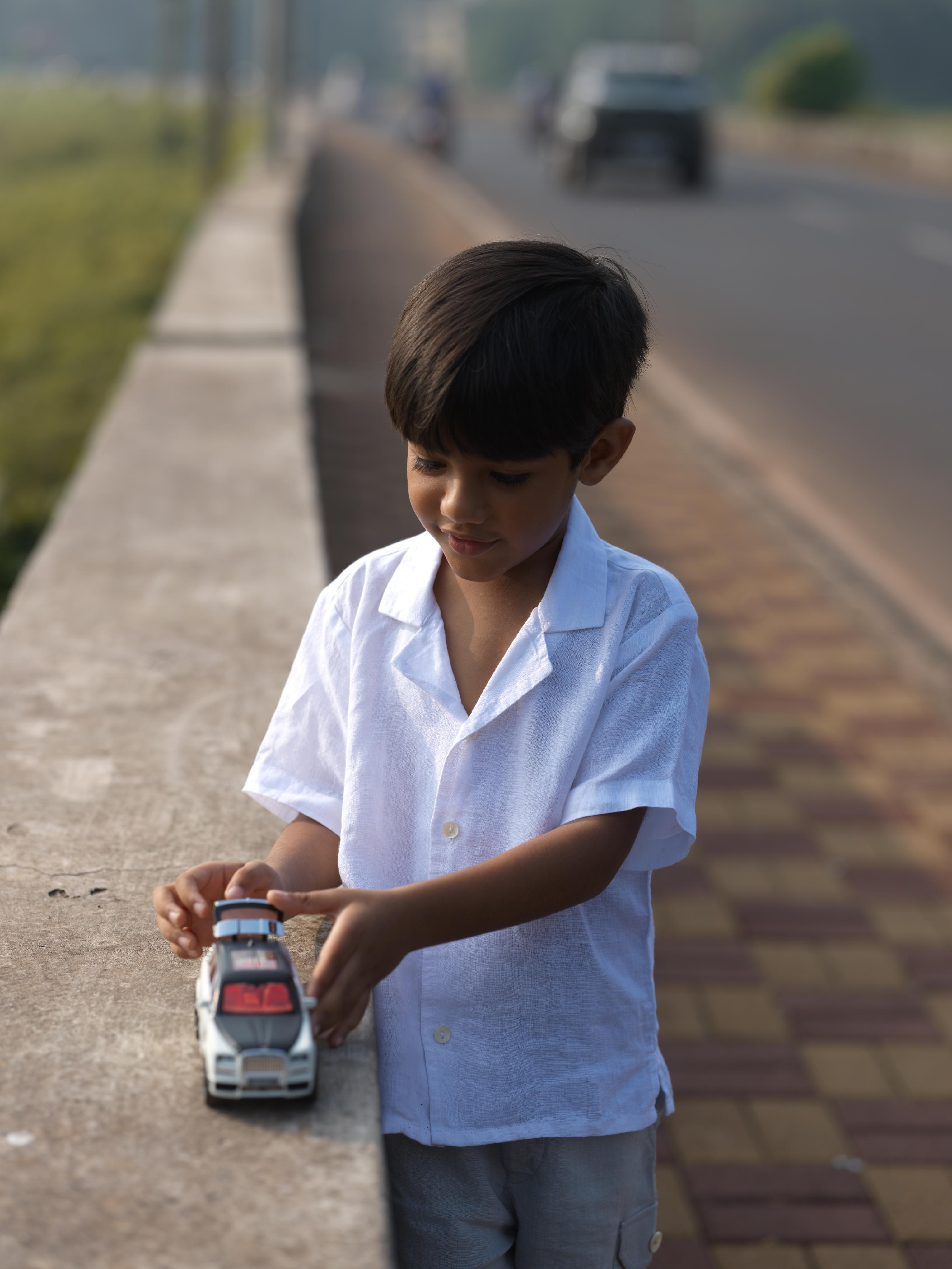 Boys Cuban Collar Shirt White