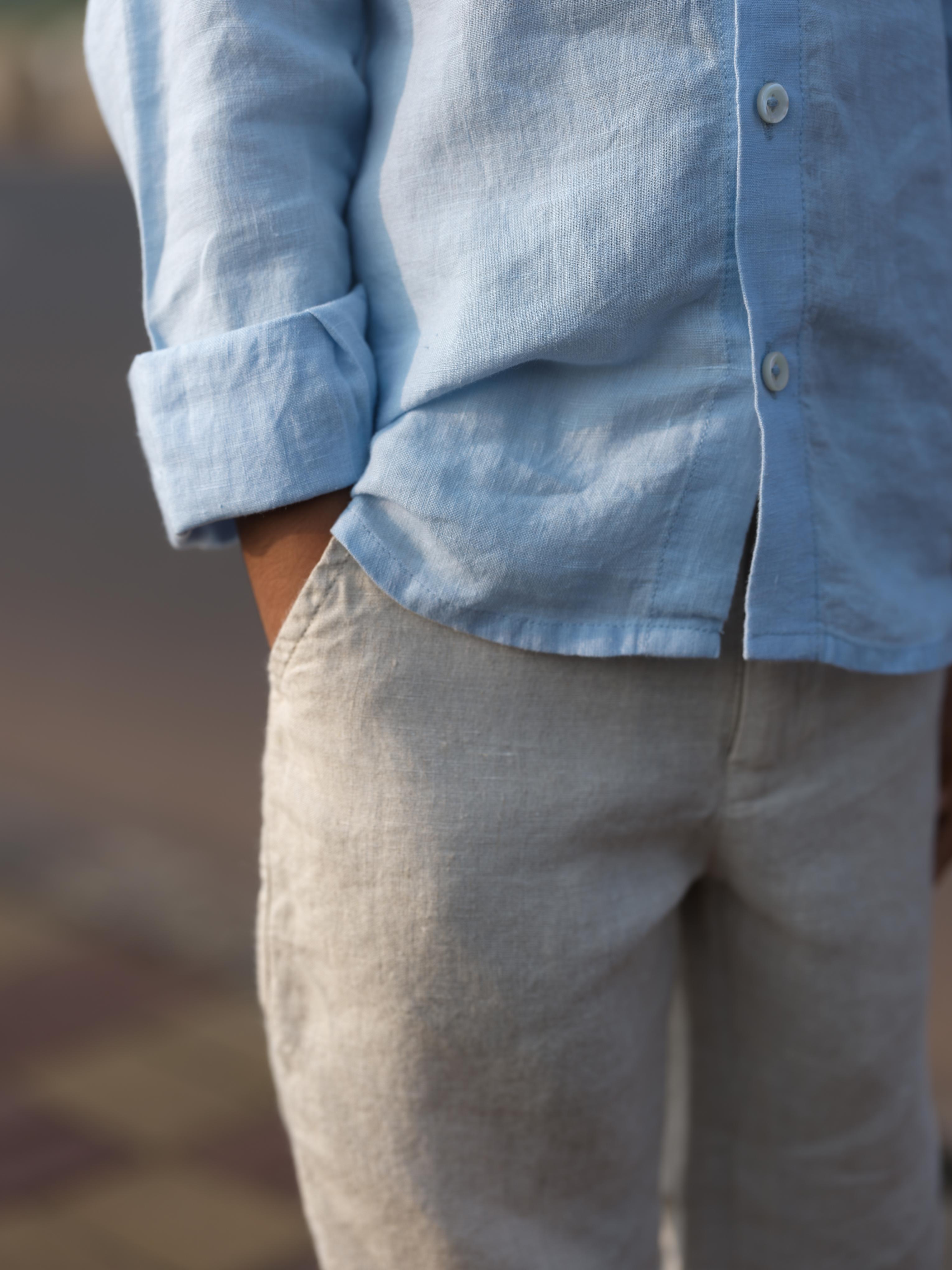 Boys Regular Collar Shirt Sky Blue