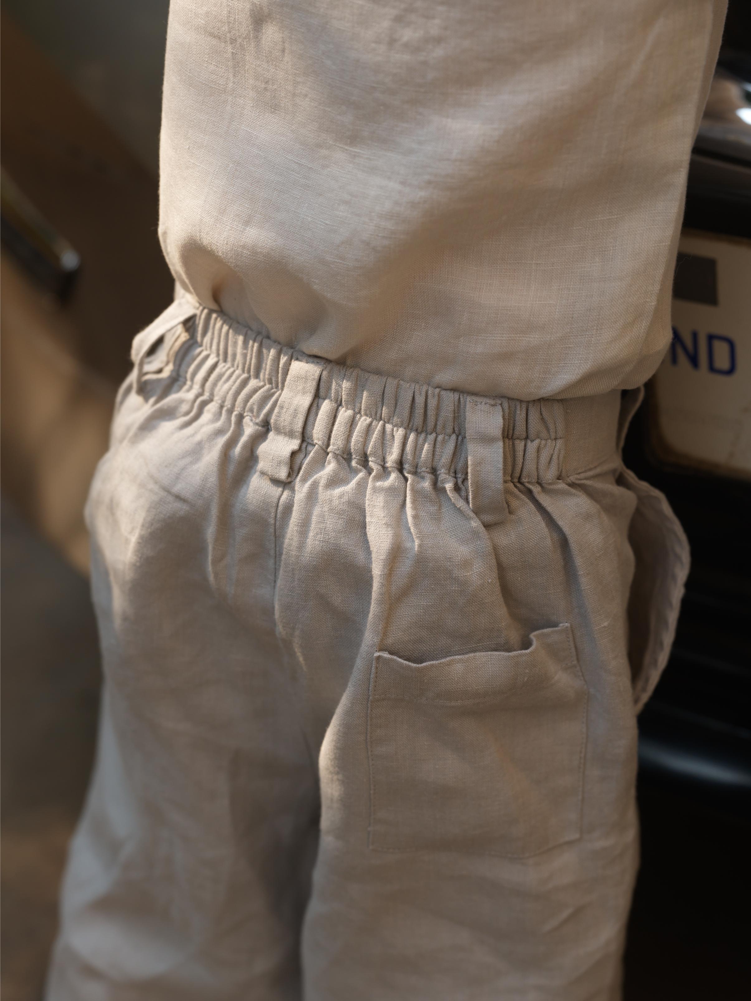 Boys Mandarin Collar Shirt & Shorts Co-Ord Light Grey