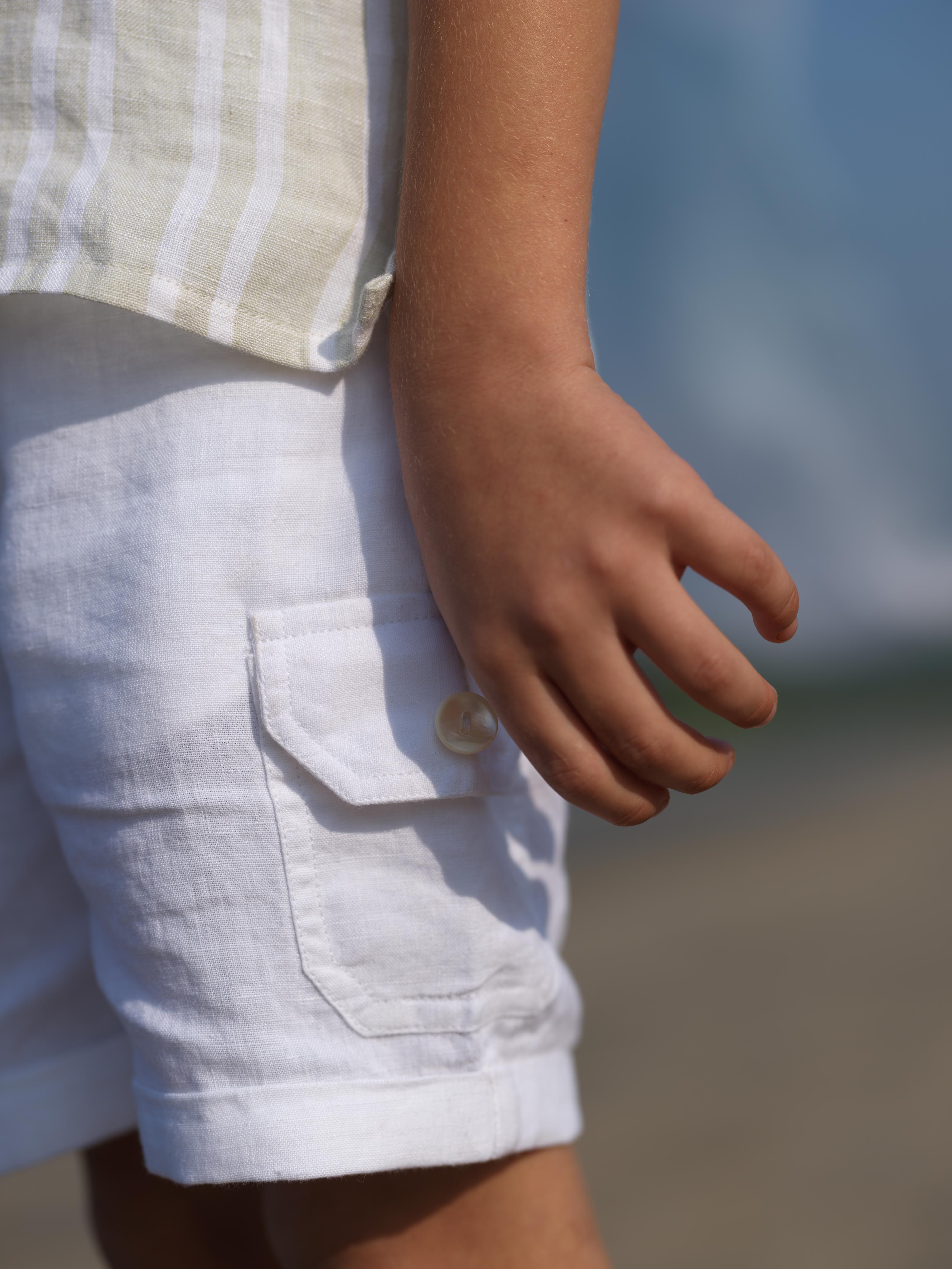 Boys Cargo Shorts White