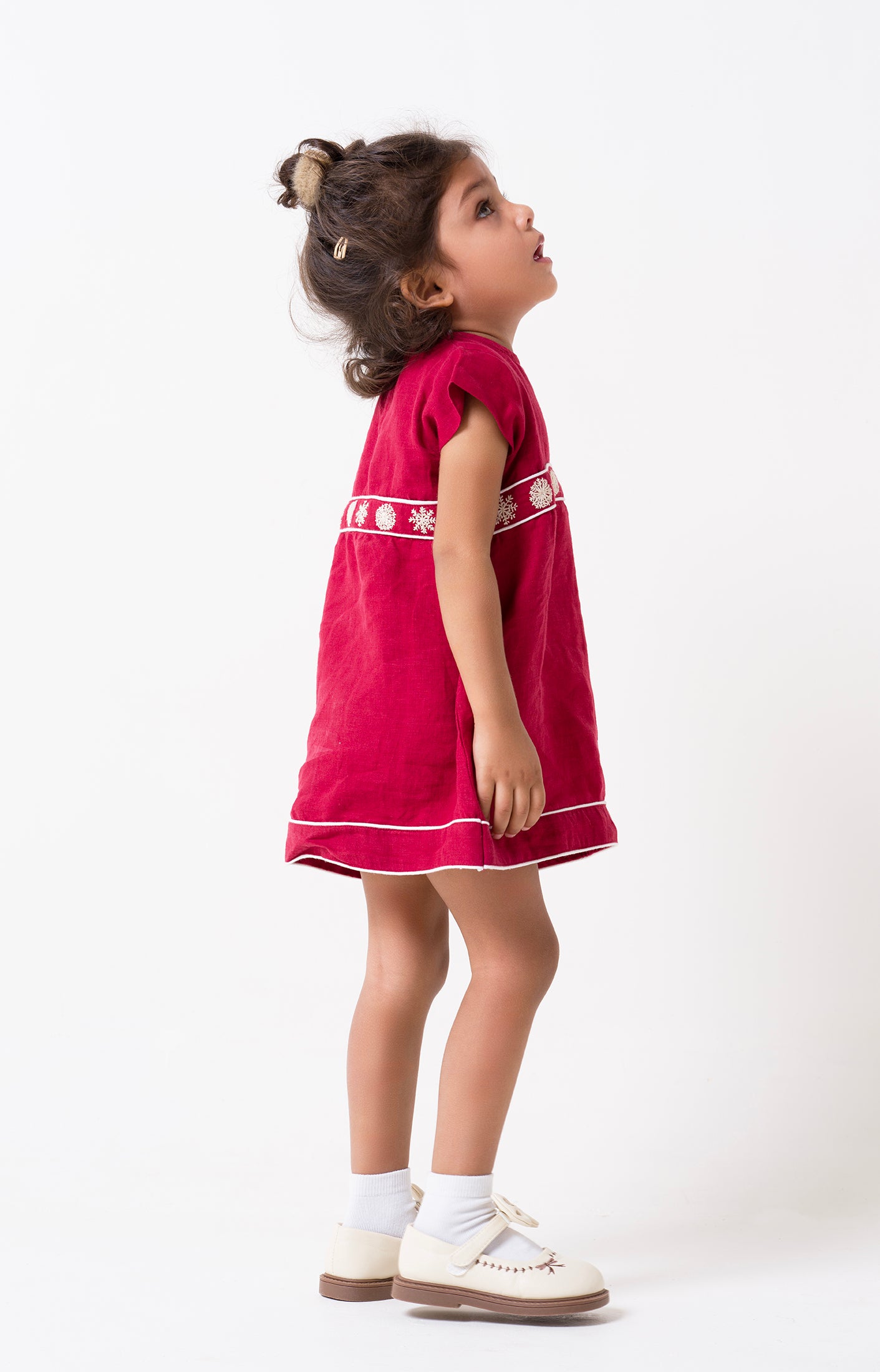 Hand-Embroidered Cap Sleeve Dress