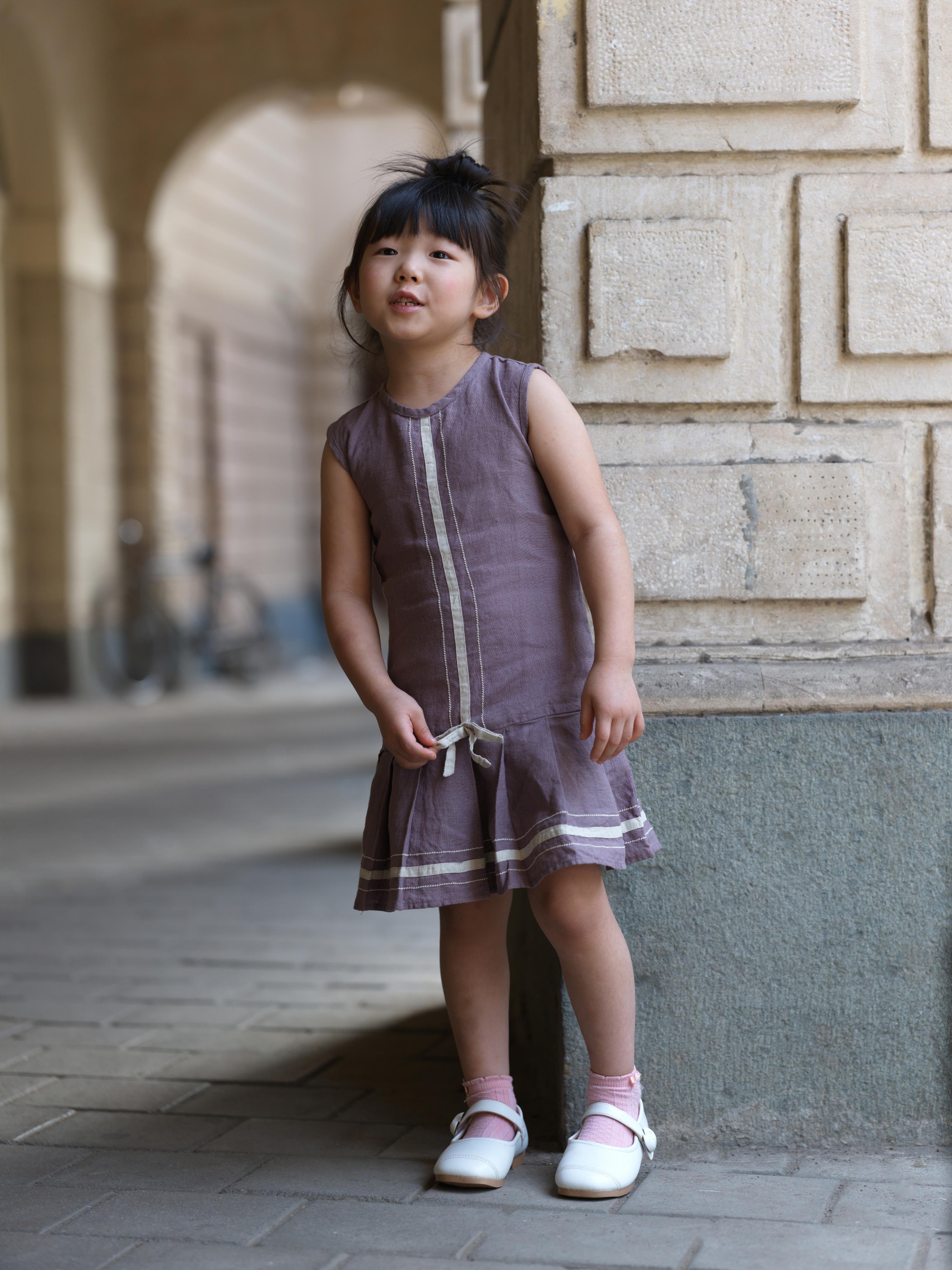 Girls Sleeveless Ribbon Dress Twilight