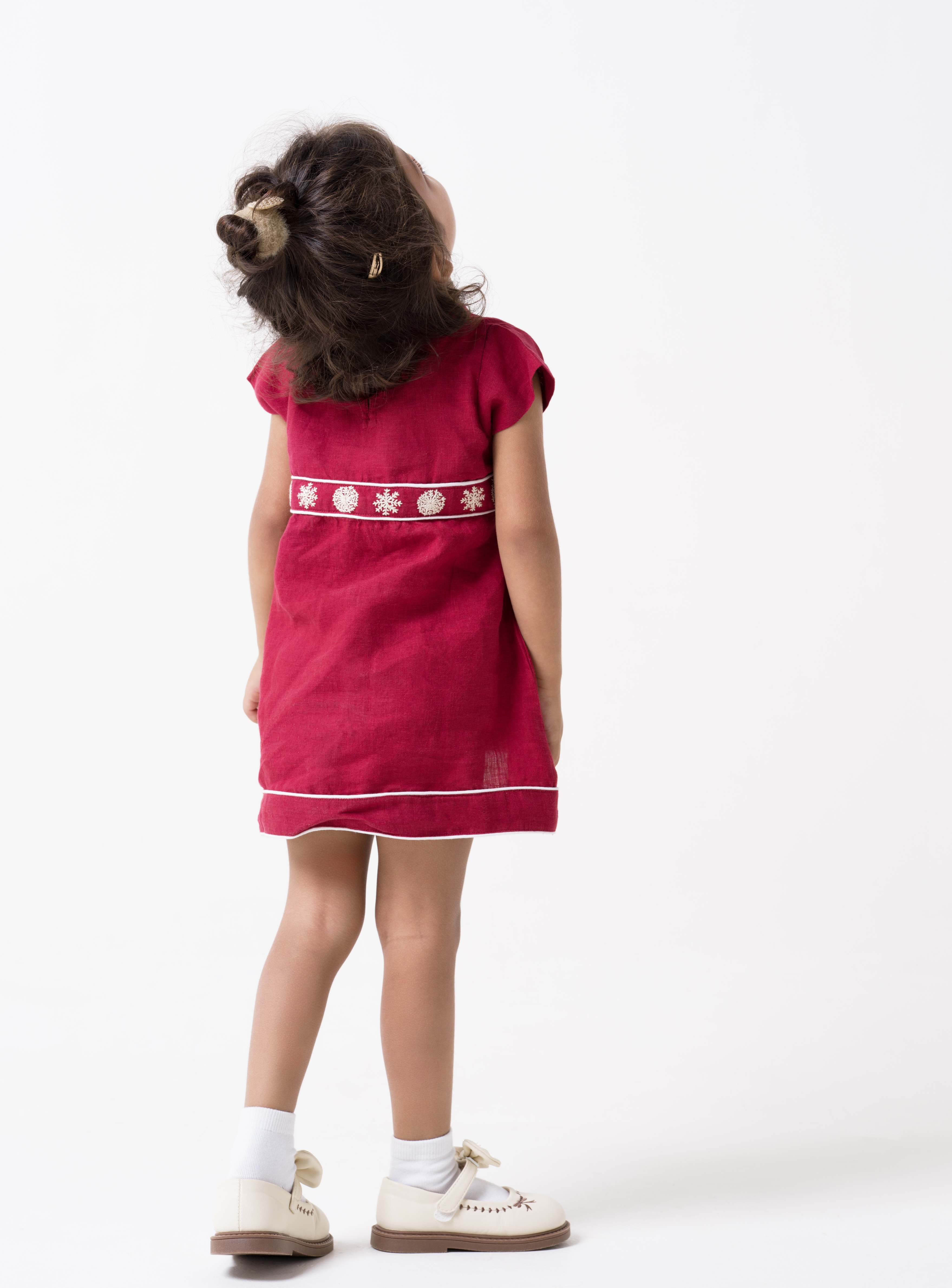 Hand-Embroidered Cap Sleeve Dress