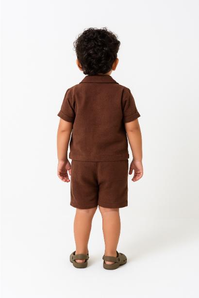 Cuban Collar Co-ords Set Walnut