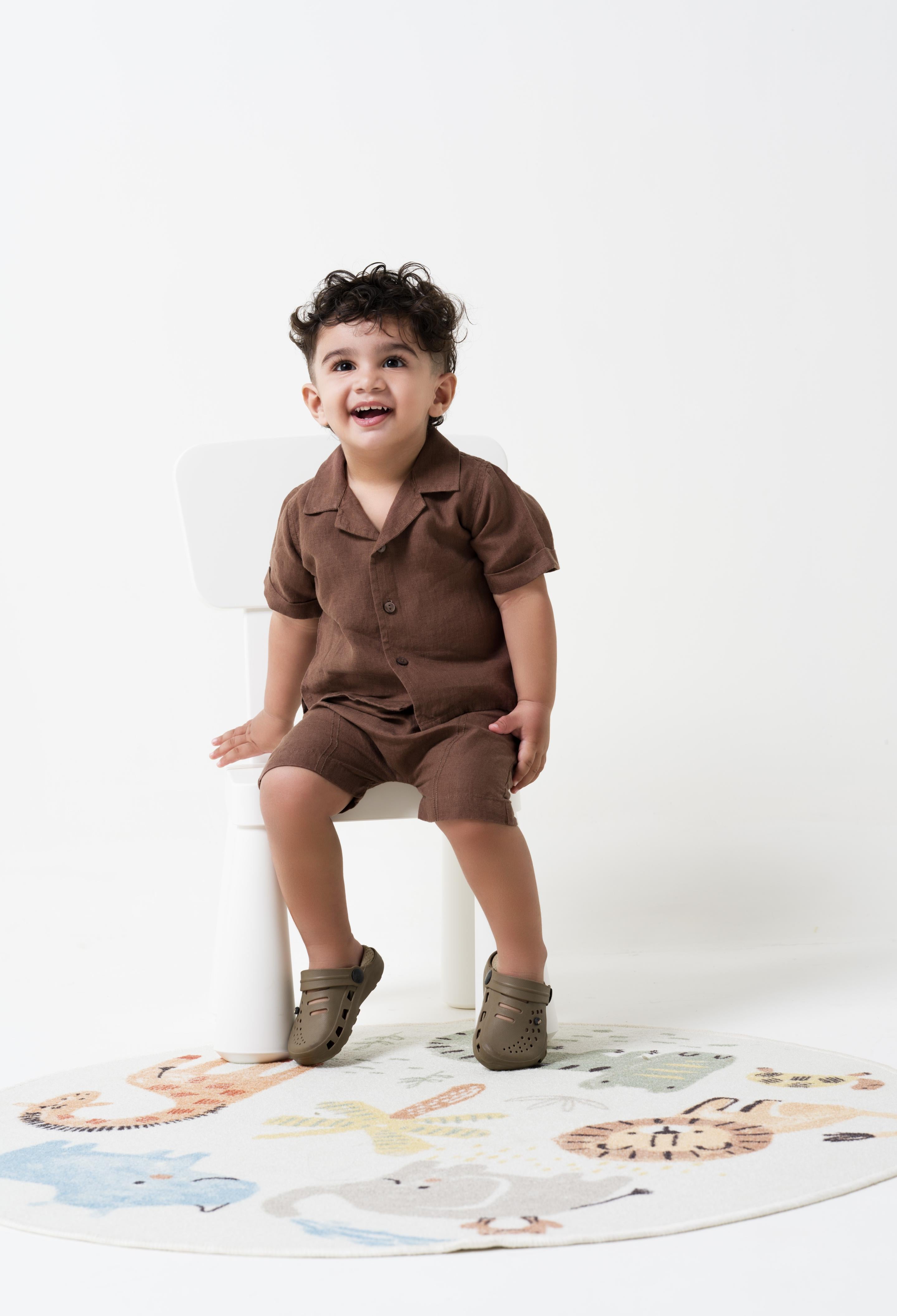 Cuban Collar Co-ords Set Walnut