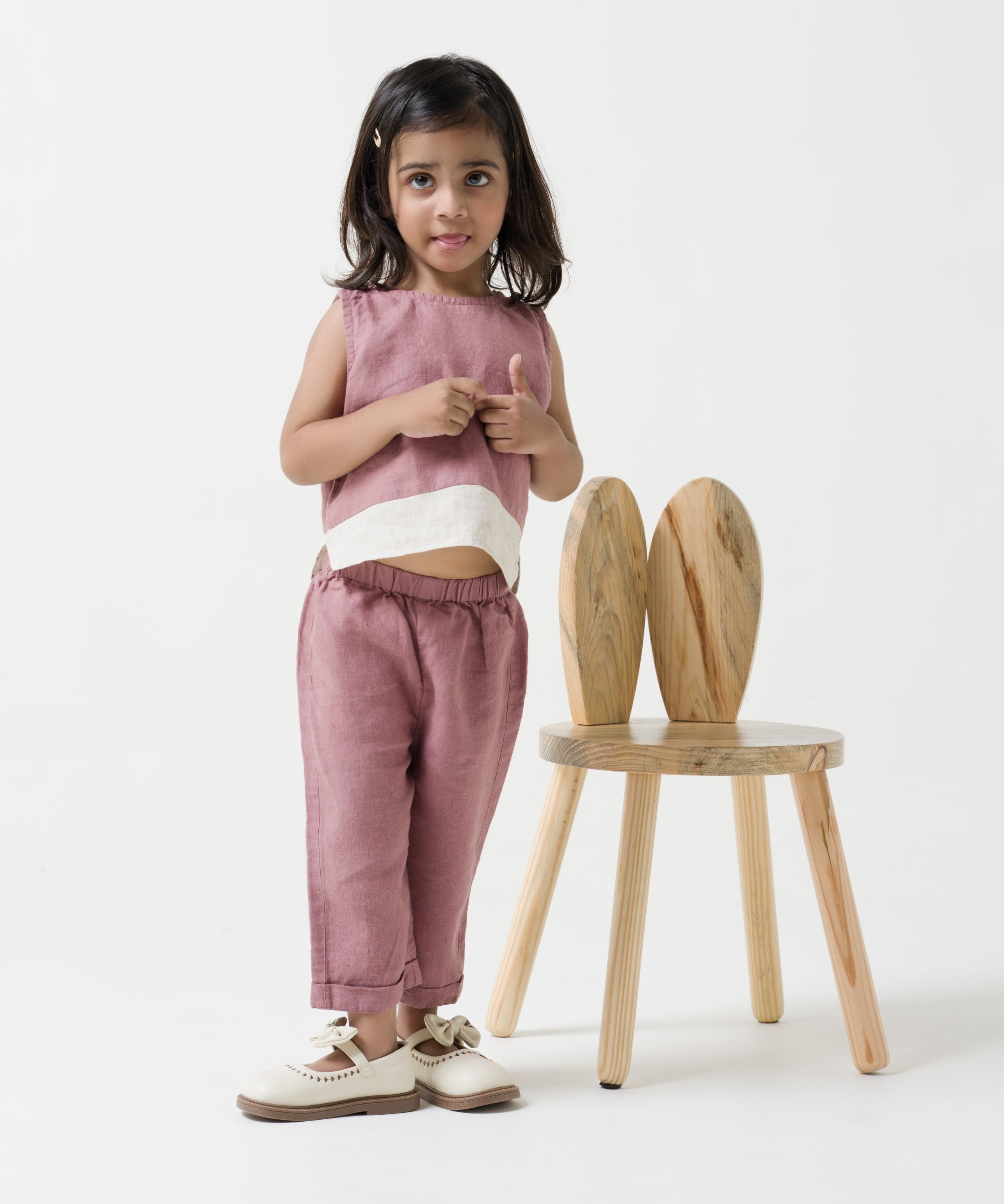 2 Colour Shirt & Trouser - Rose Gold - Shirt Hem - Cookie & Cream