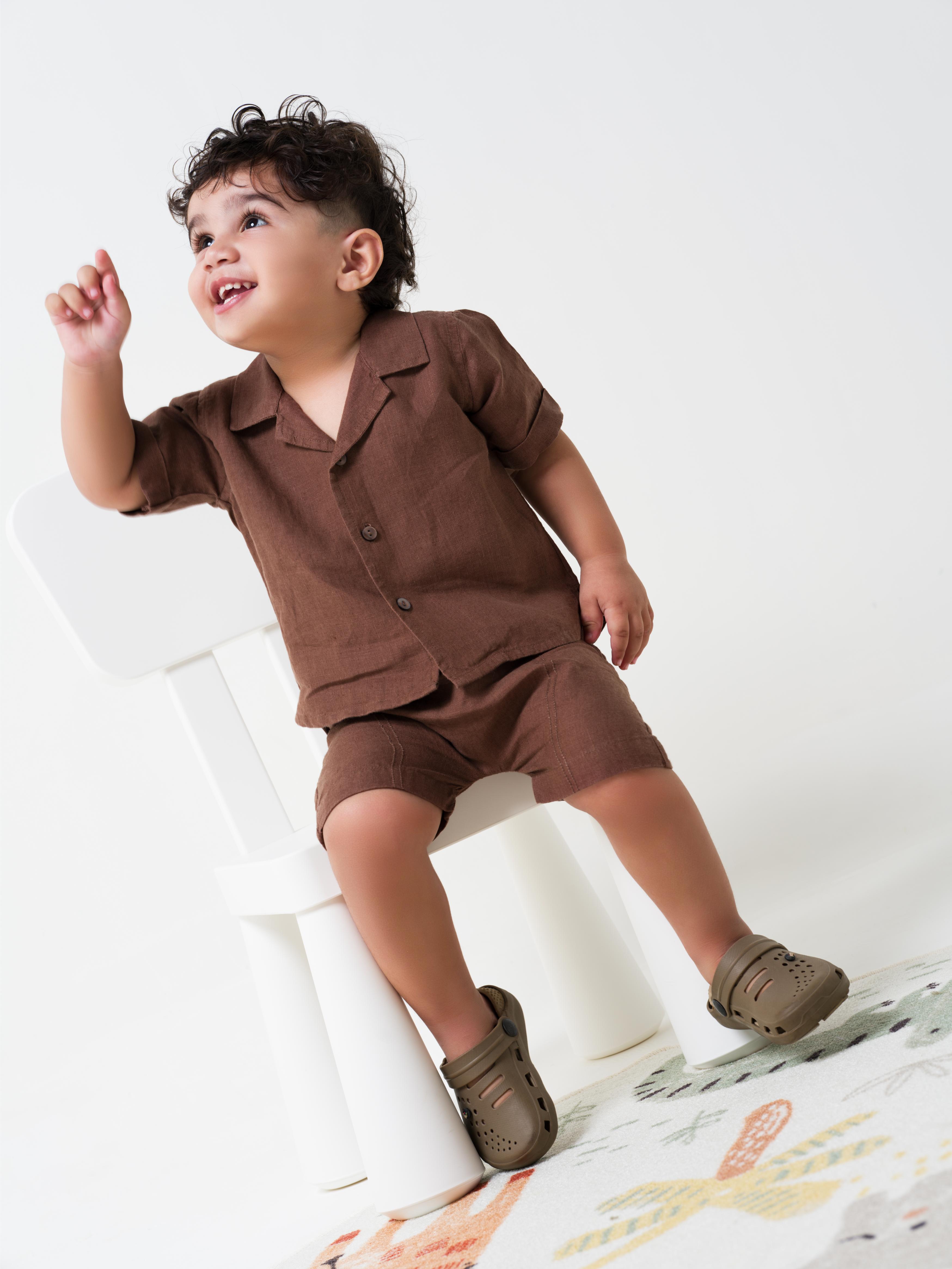 Cuban Collar Co-ords Set Walnut