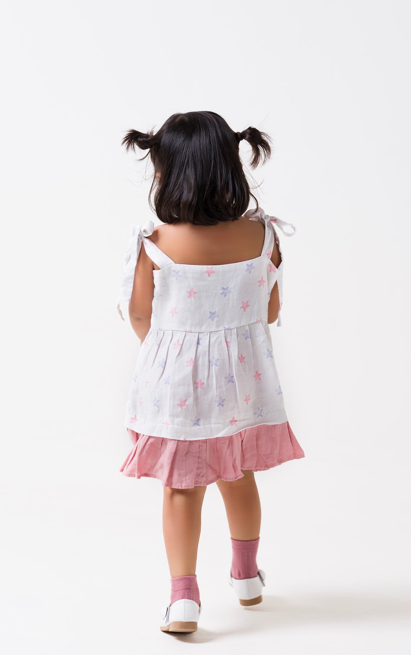 Printed Tie-Up Ribbon Dress