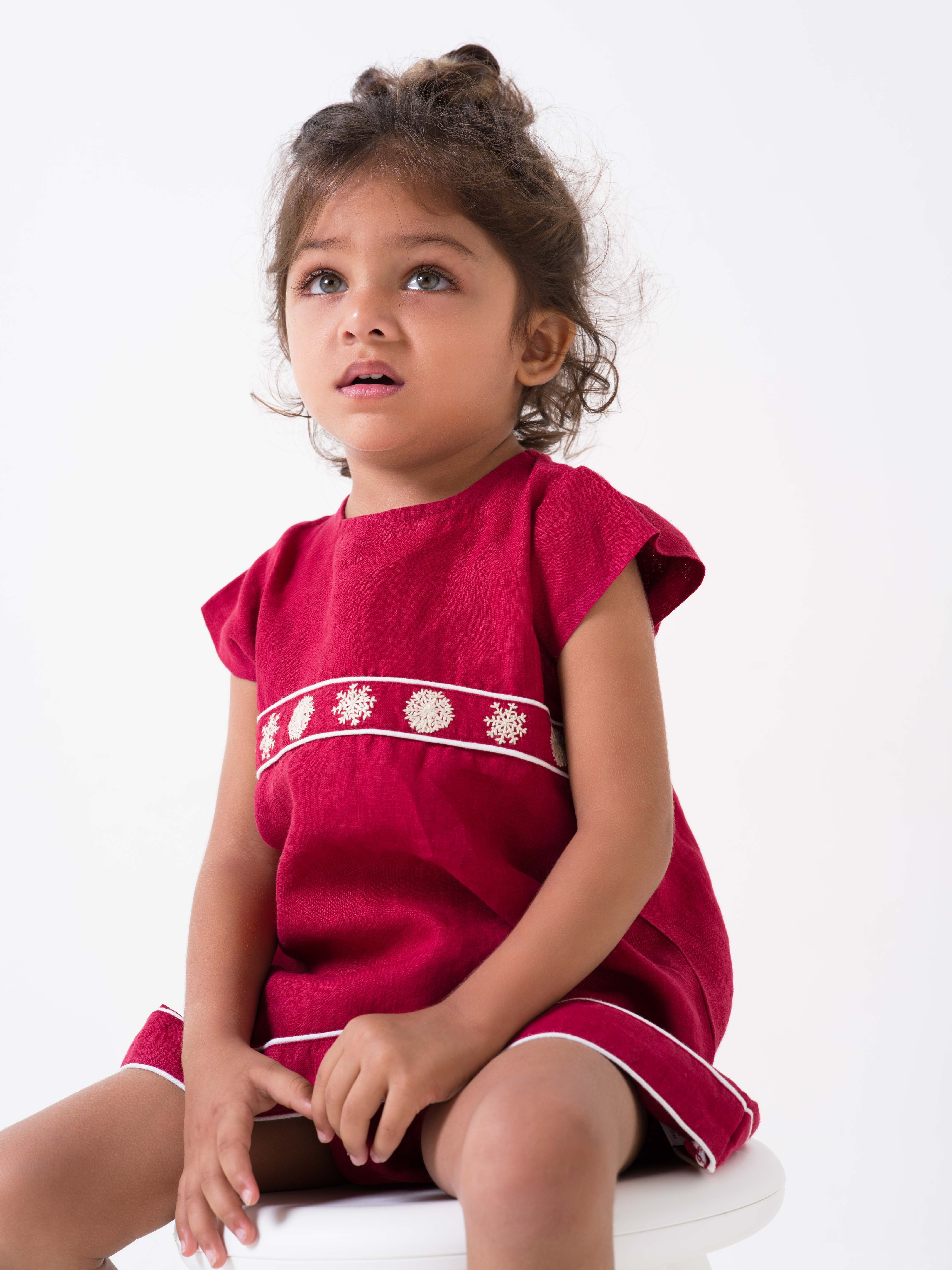 Hand-Embroidered Cap Sleeve Dress