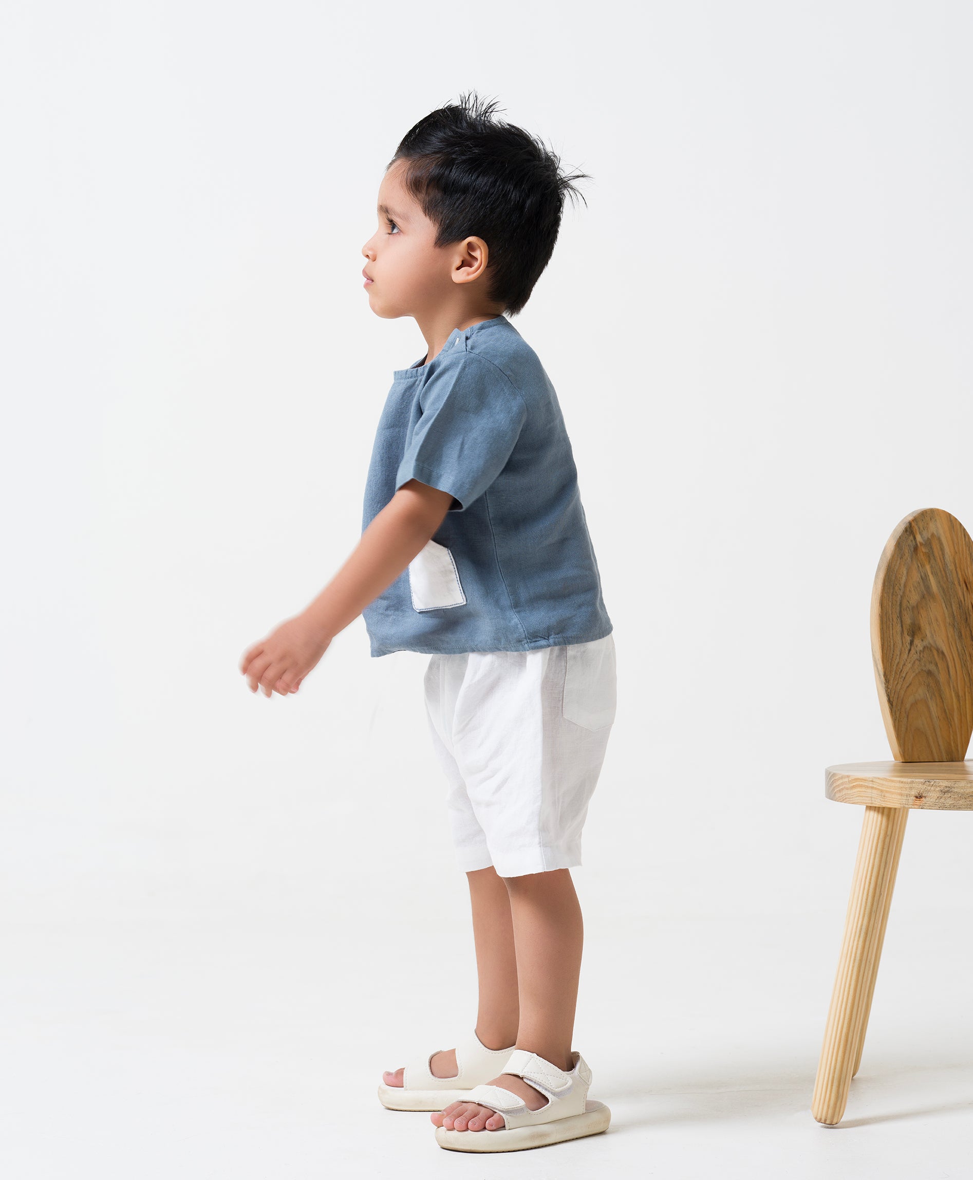 2 Pocket Shirt Set T- Airforce Blue B- Cloud Grey