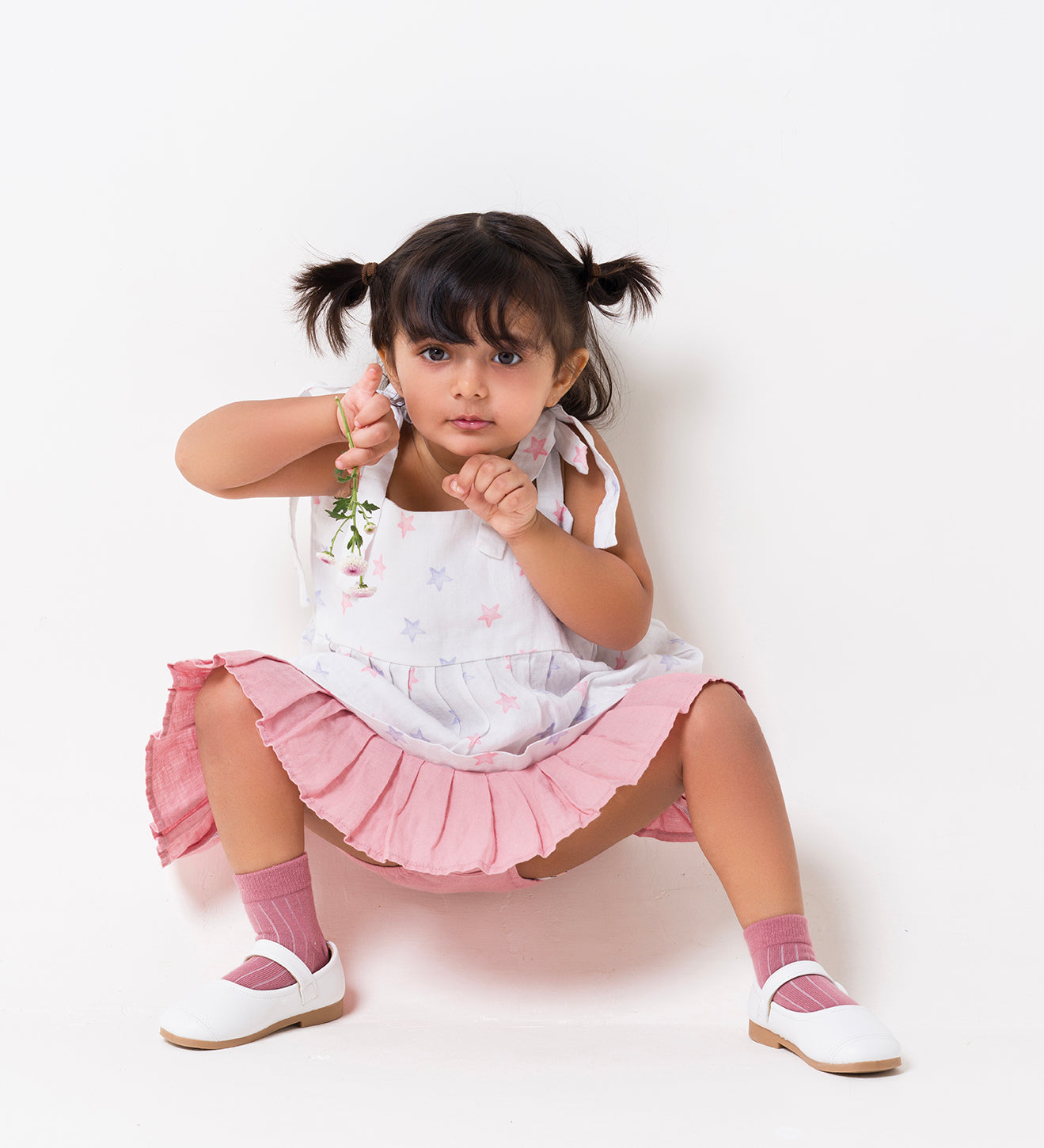 Printed Tie-Up Ribbon Dress