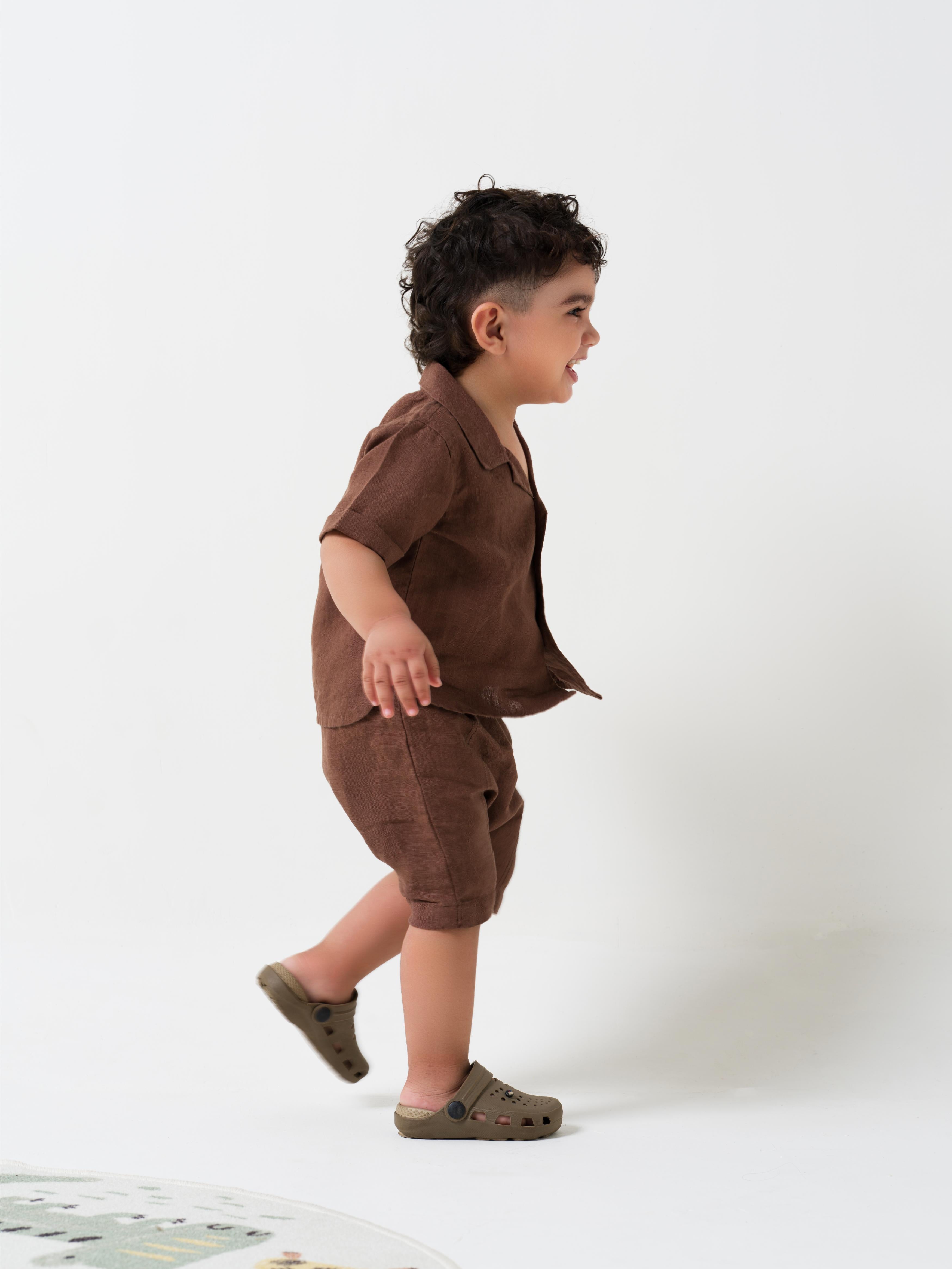 Cuban Collar Co-ords Set Walnut