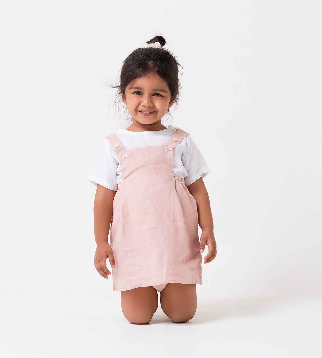 Toddler Suspender Frock Flamingo