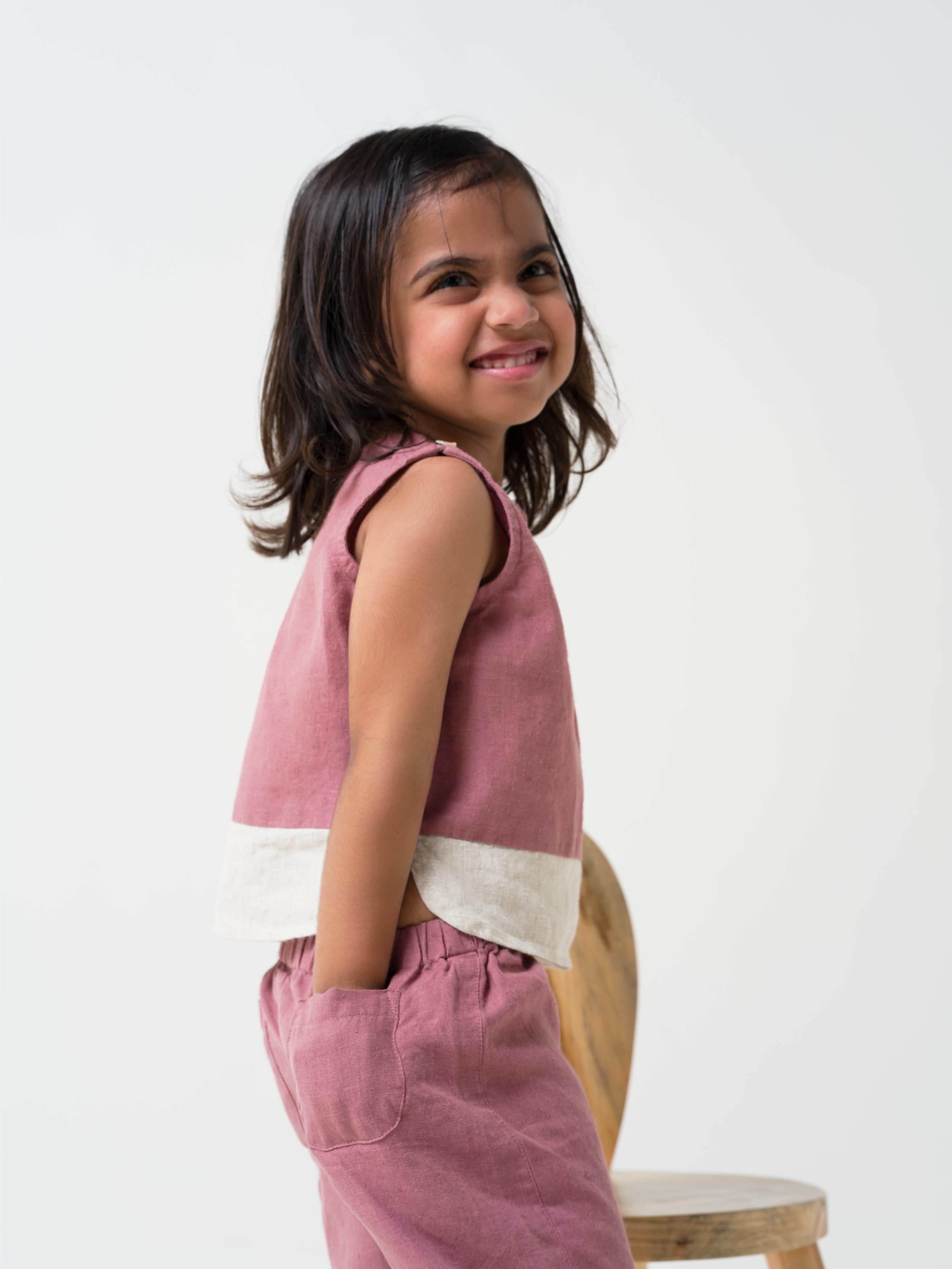 2 Colour Shirt & Trouser - Rose Gold - Shirt Hem - Cookie & Cream