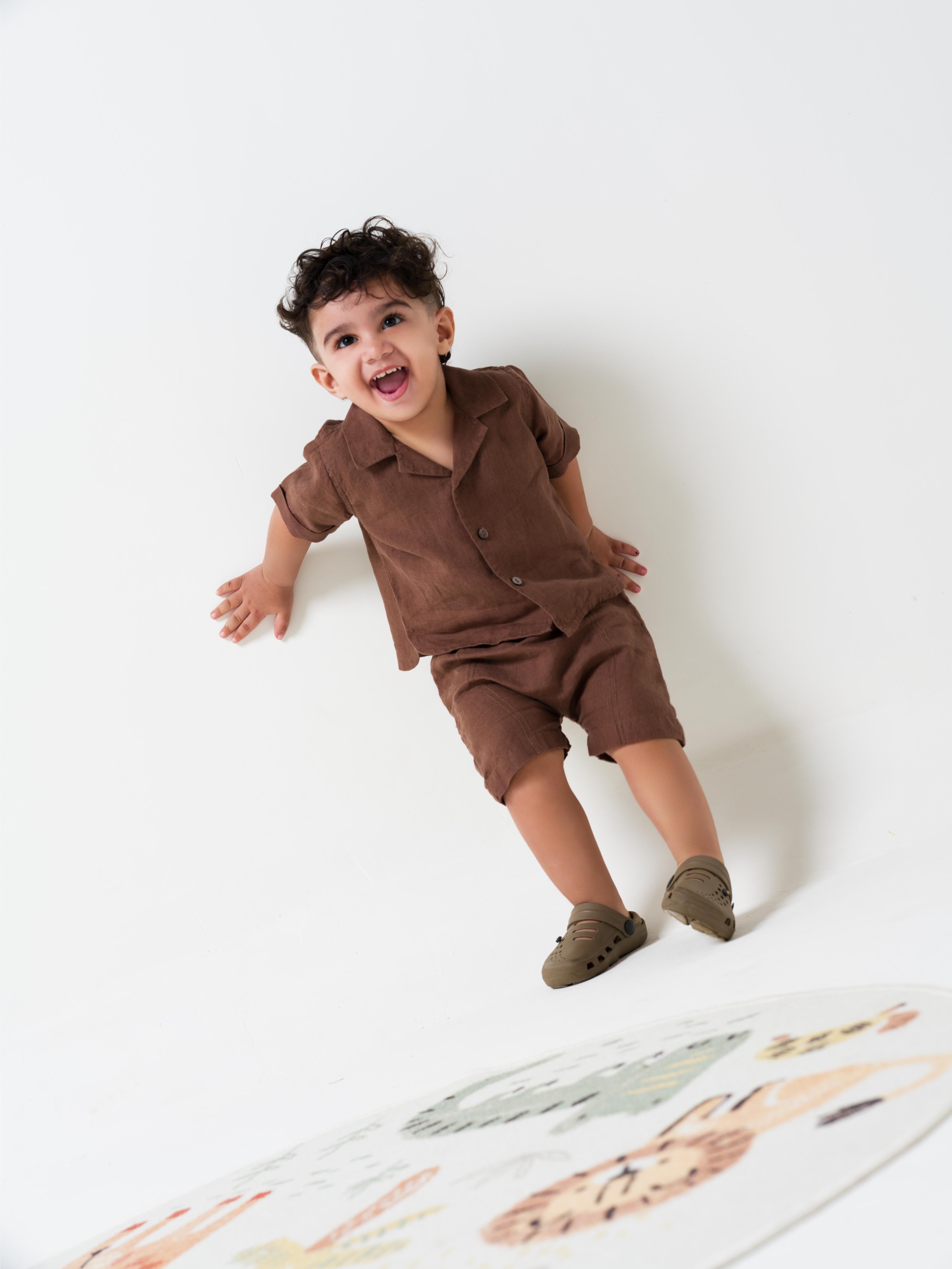 Cuban Collar Co-ords Set Walnut