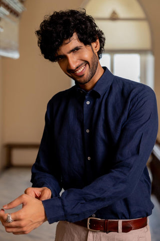 Classic Collar Midnight Blue Shirt