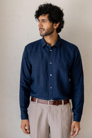 Classic Collar Midnight Blue Shirt