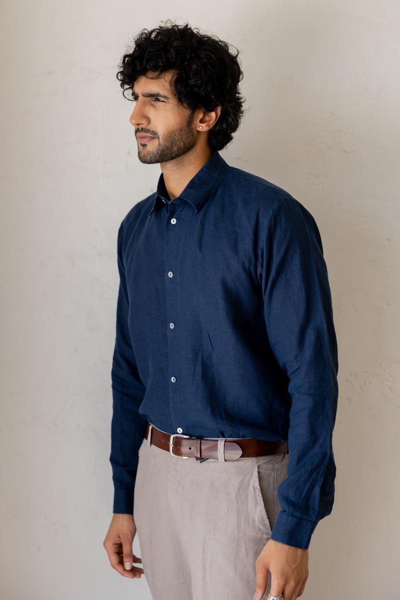 Classic Collar Midnight Blue Shirt