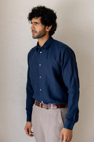 Classic Collar Midnight Blue Shirt