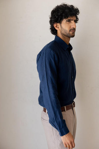 Classic Collar Midnight Blue Shirt