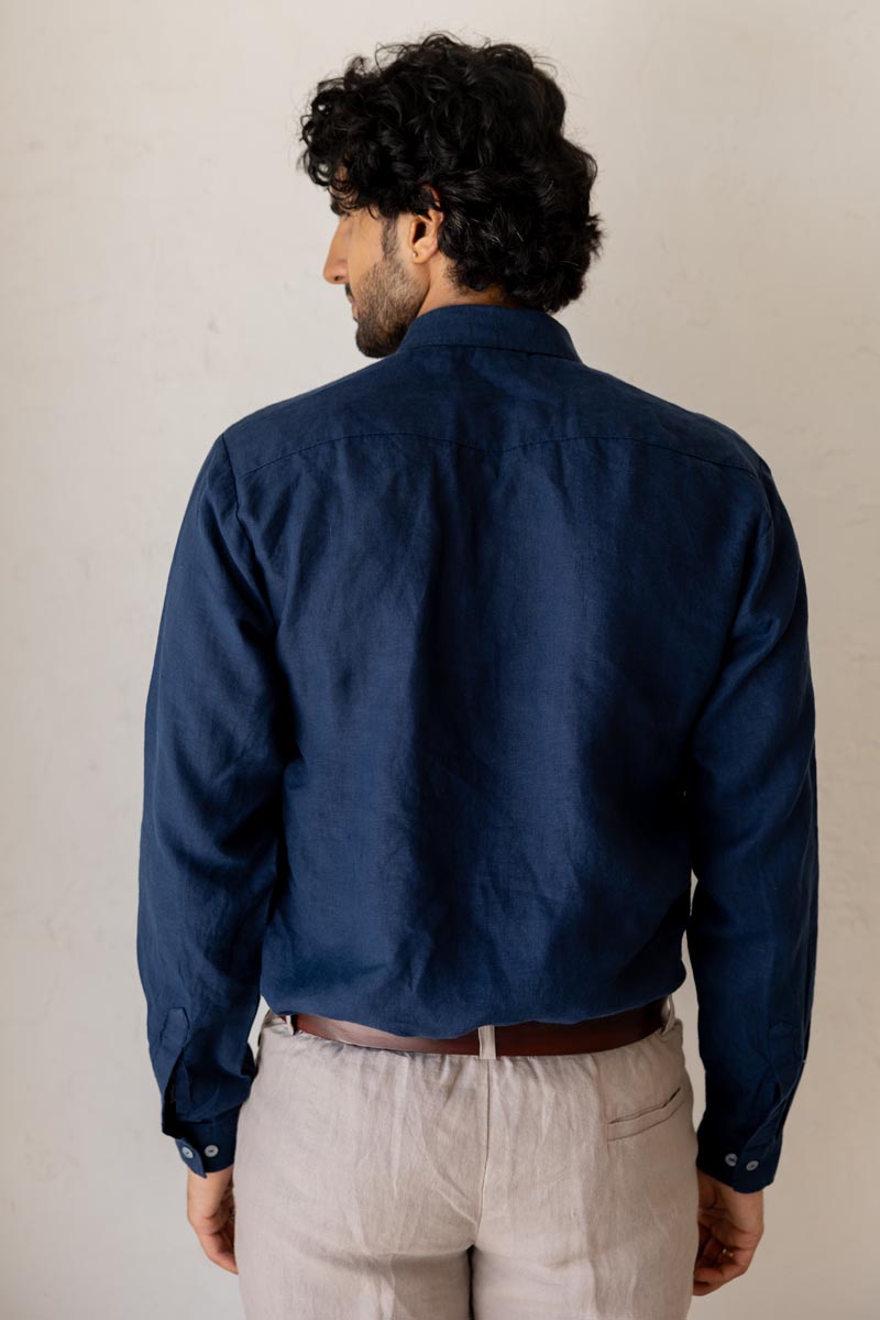 Classic Collar Midnight Blue Shirt
