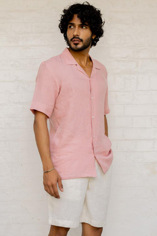 Cuban Collar Rose Shirt