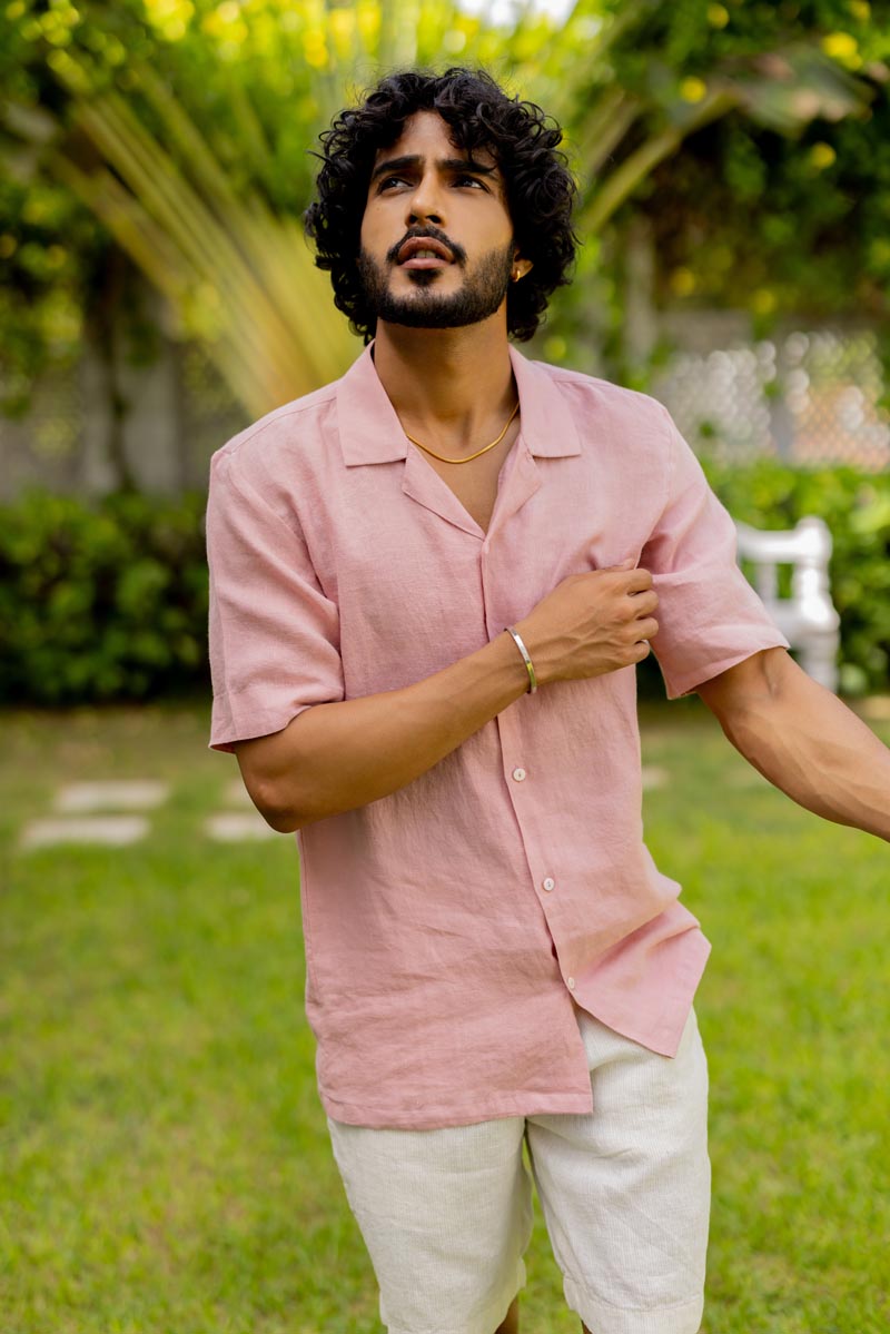 Cuban Collar Rose Shirt