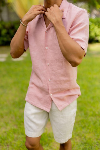 Cuban Collar Rose Shirt