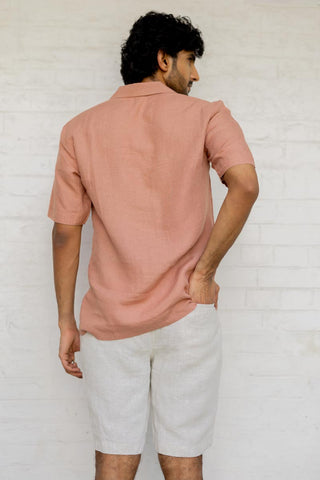 Cuban Collar Apricot Shirt