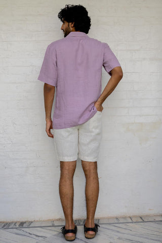Cuban Collar Light Lilac Shirt