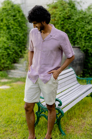 Cuban Collar Light Lilac Shirt