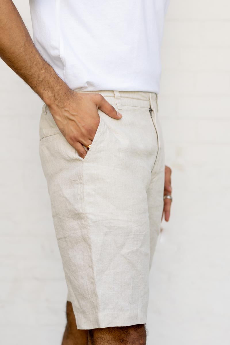 Classic Cream Shorts worn by a person on a plain background