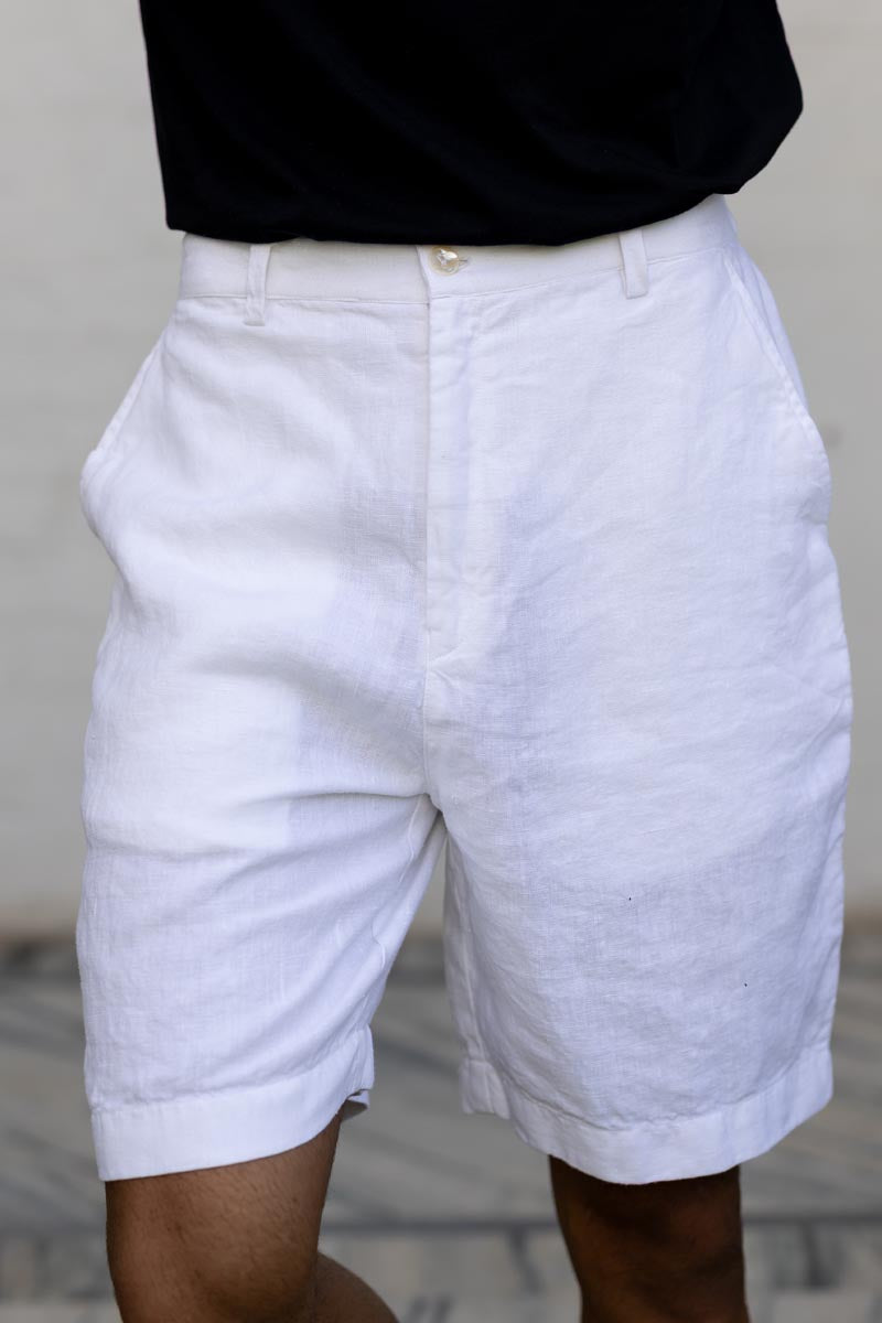 White Shorts worn by a person against a neutral background