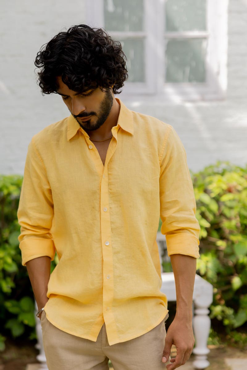 Classic Collar Sorbet Yellow Shirt