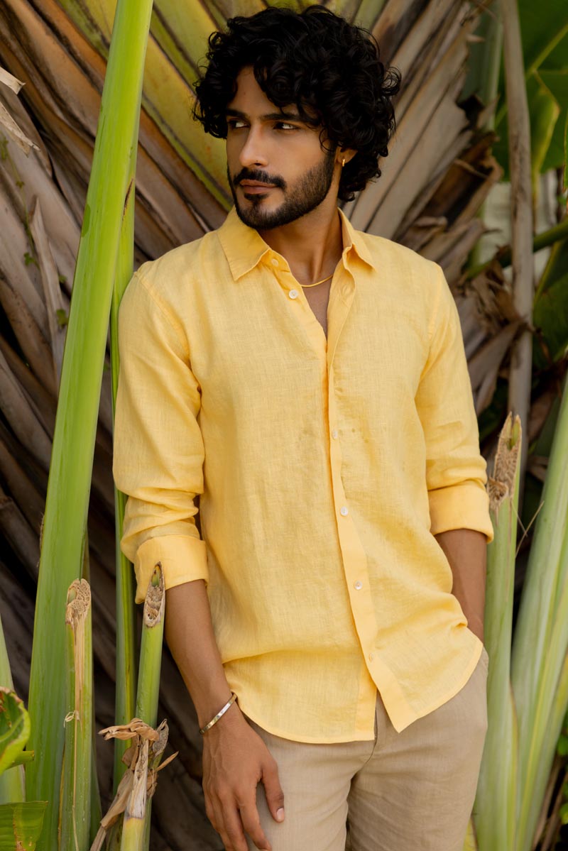 Classic Collar Sorbet Yellow Shirt