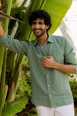 Classic Collar Fern Green Shirt