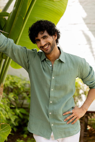 Classic Collar Fern Green Shirt