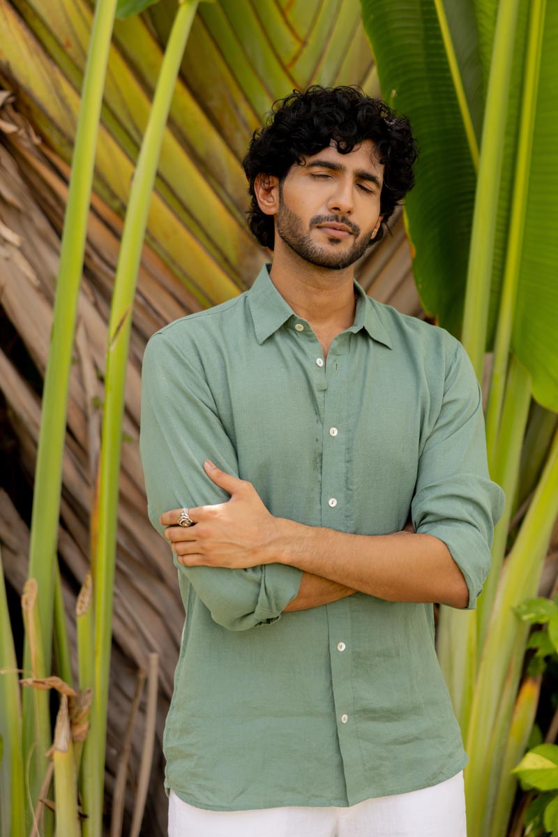 Classic Collar Fern Green Shirt