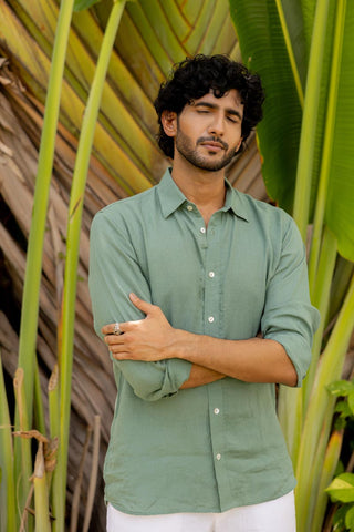 Classic Collar Fern Green Shirt