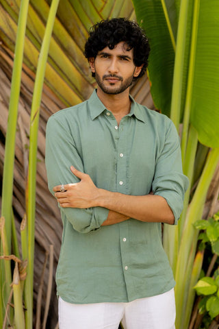Classic Collar Fern Green Shirt