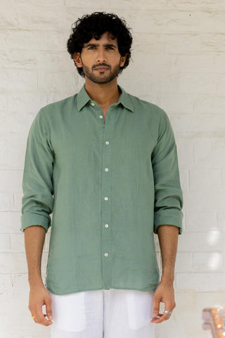 Classic Collar Fern Green Shirt