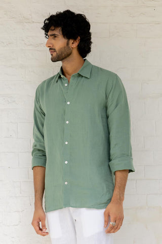 Classic Collar Fern Green Shirt