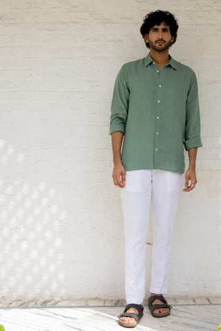 Classic Collar Fern Green Shirt
