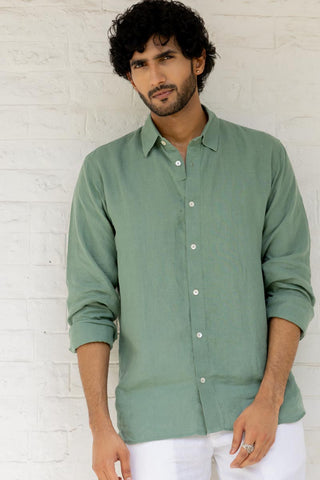 Classic Collar Fern Green Shirt