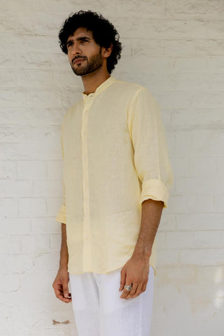 Mandarin Collar Pale Sunshine Shirt